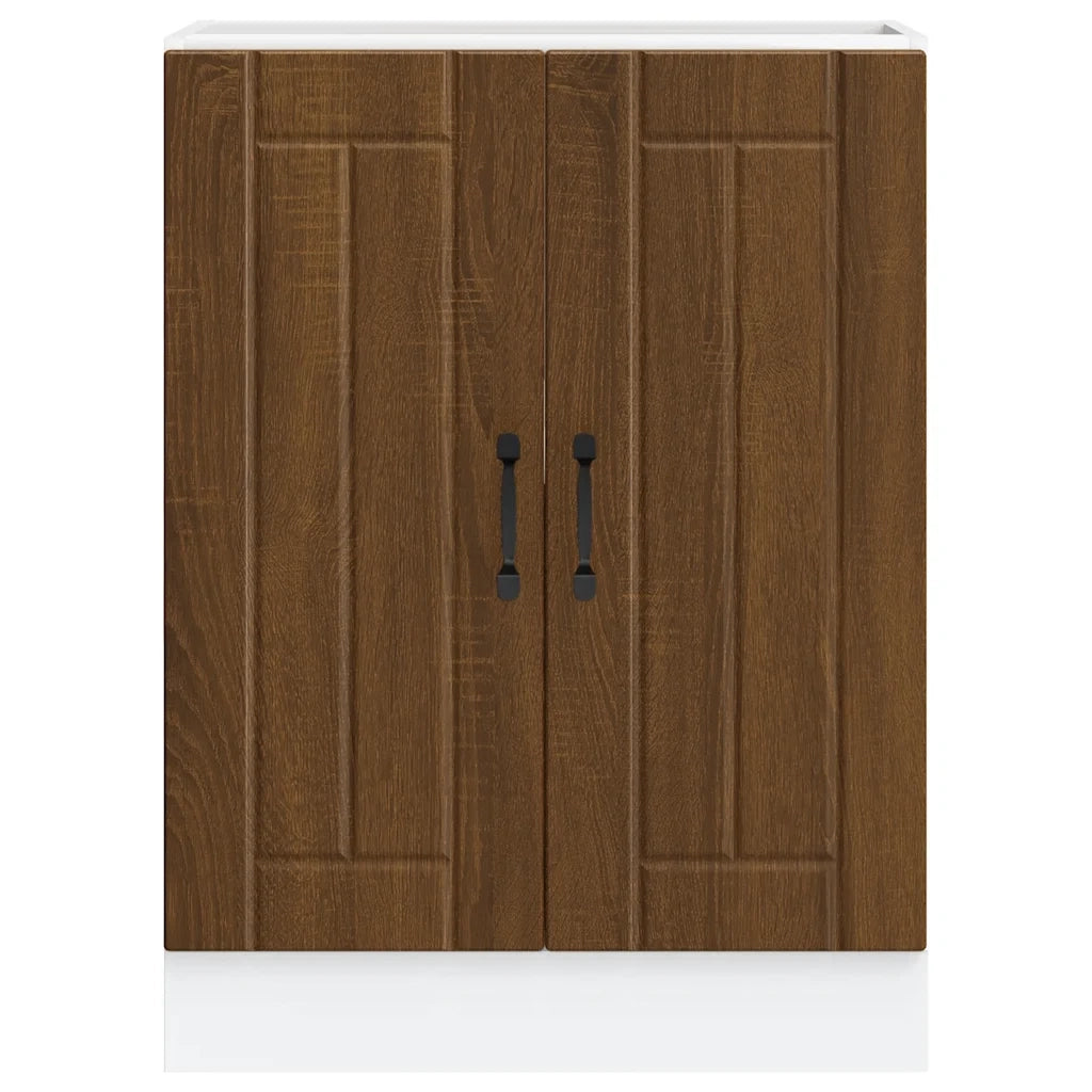Mobile Base Lavello Lucca Rovere Marrone in Legno Multistrato