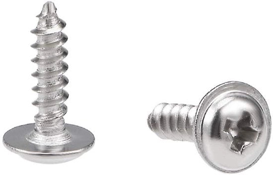 Viti Autoalimentanti 50 Unità - Acciaio Inossidabile 304 - Adatti per Mobili e Industria - 2x8mm - Resistenti alla Corrosione - Per Ambienti Umidi...