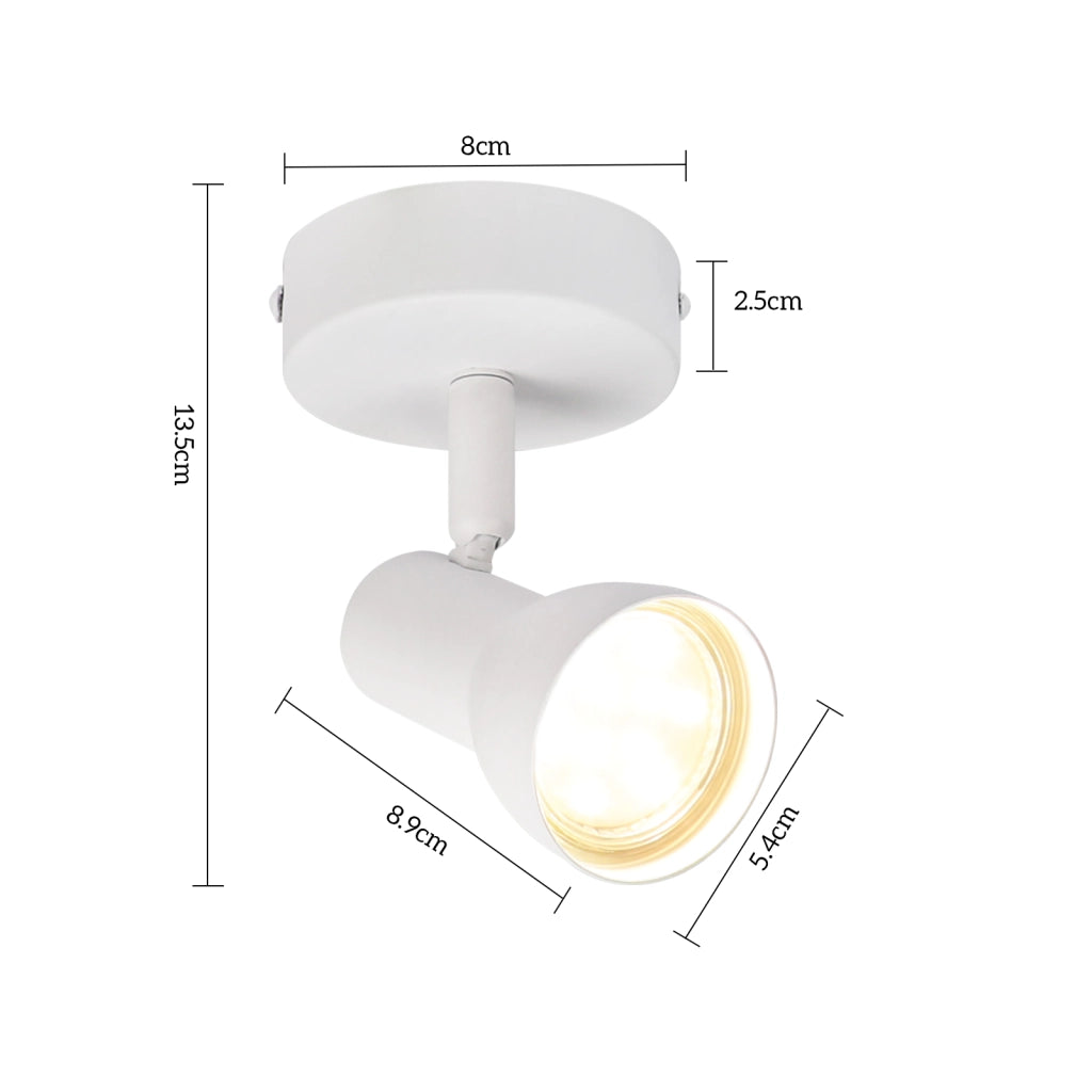 ZMH Faretto da soffitto GU10 bianco Faretto in metallo orientabile a 350° Design moderno (senza lampadina)