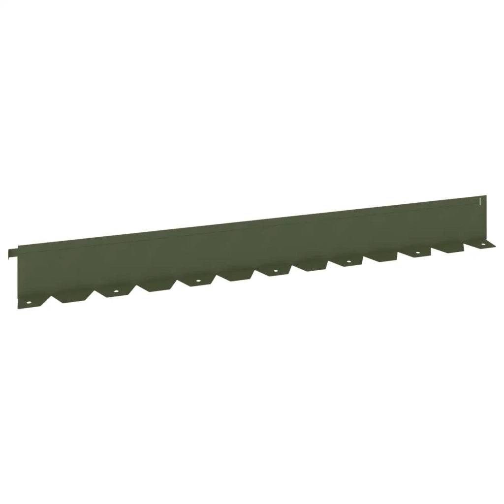 Bordura per Prato 10 pz 102 x 10 x 4 cm Acciaio Verde Oliva 8008751