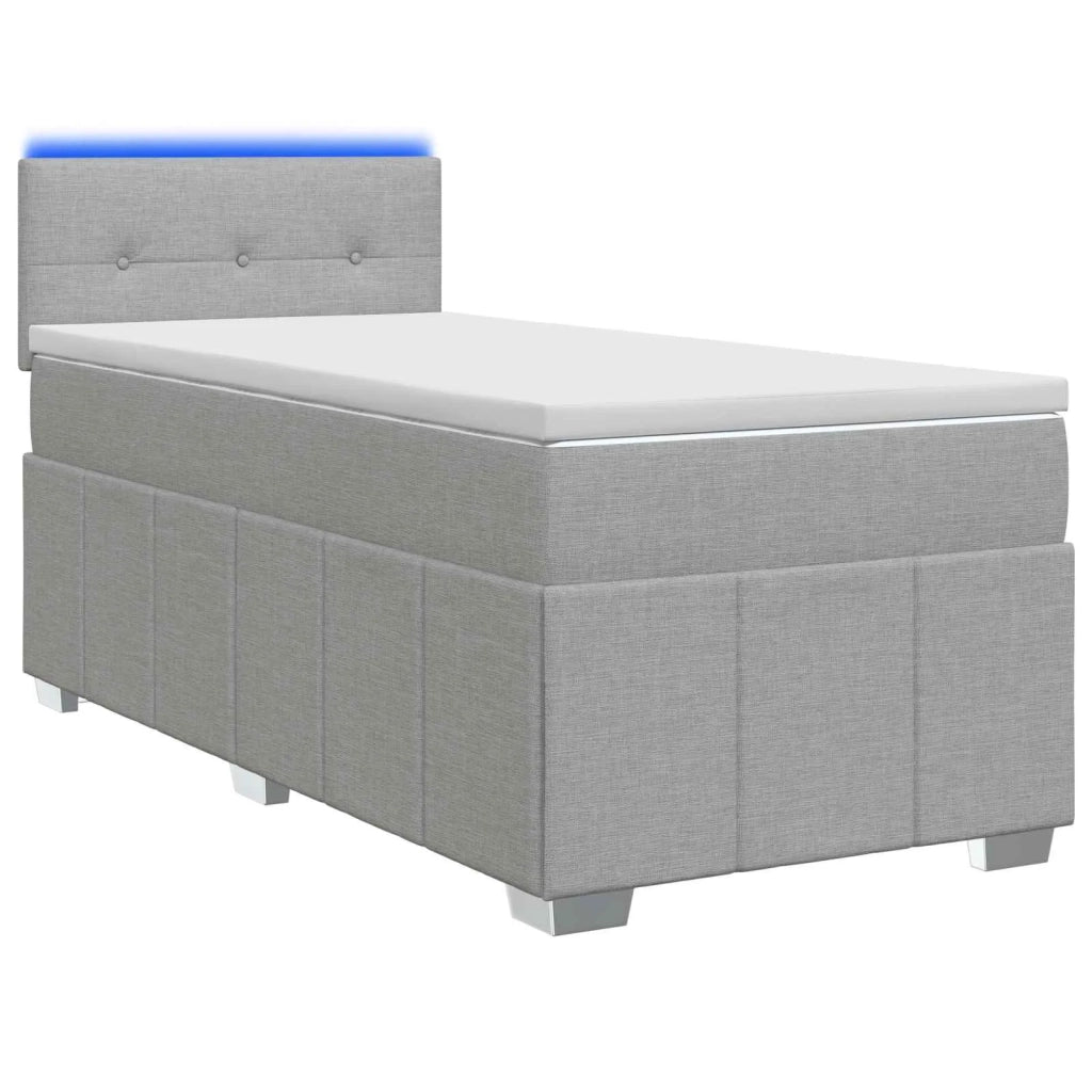 Letto box spring con materasso Grigio Chiaro 100 x 200 cm 3452607