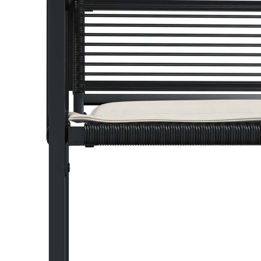 Sedie da Giardino con Cuscini 4 pz Nere in Polyrattan 4008575