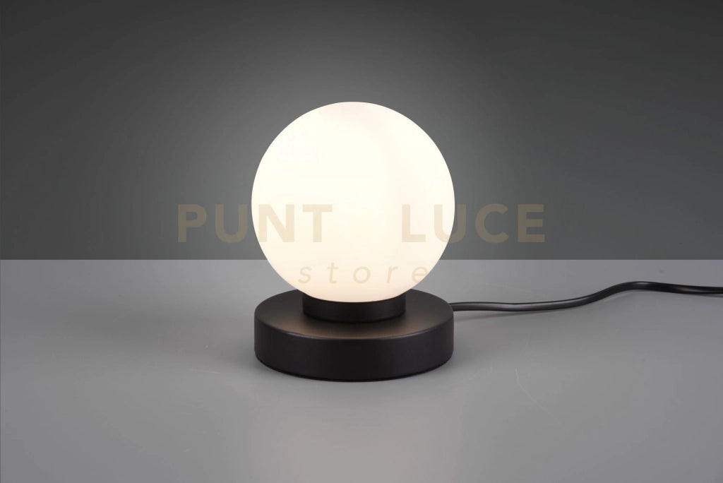 PRINZ II LAMPADA NERA E SFERA BIANCA  H 15CM 1 LUCE ATTACCO E14