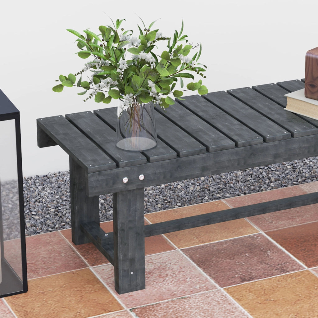 Panchina da Giardino a 2 Posti 110x38x35 cm Impermeabile in Legno di Abete Grigio