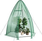 Serra da Giardino con Copertura in PE per Tutte le Stagioni, Porta Avvolgibile, Finestra a Rete, Serra da Esterno per Piante e Orto, Ideale per Balcone e Giardino 160 x 160 x 183 cm