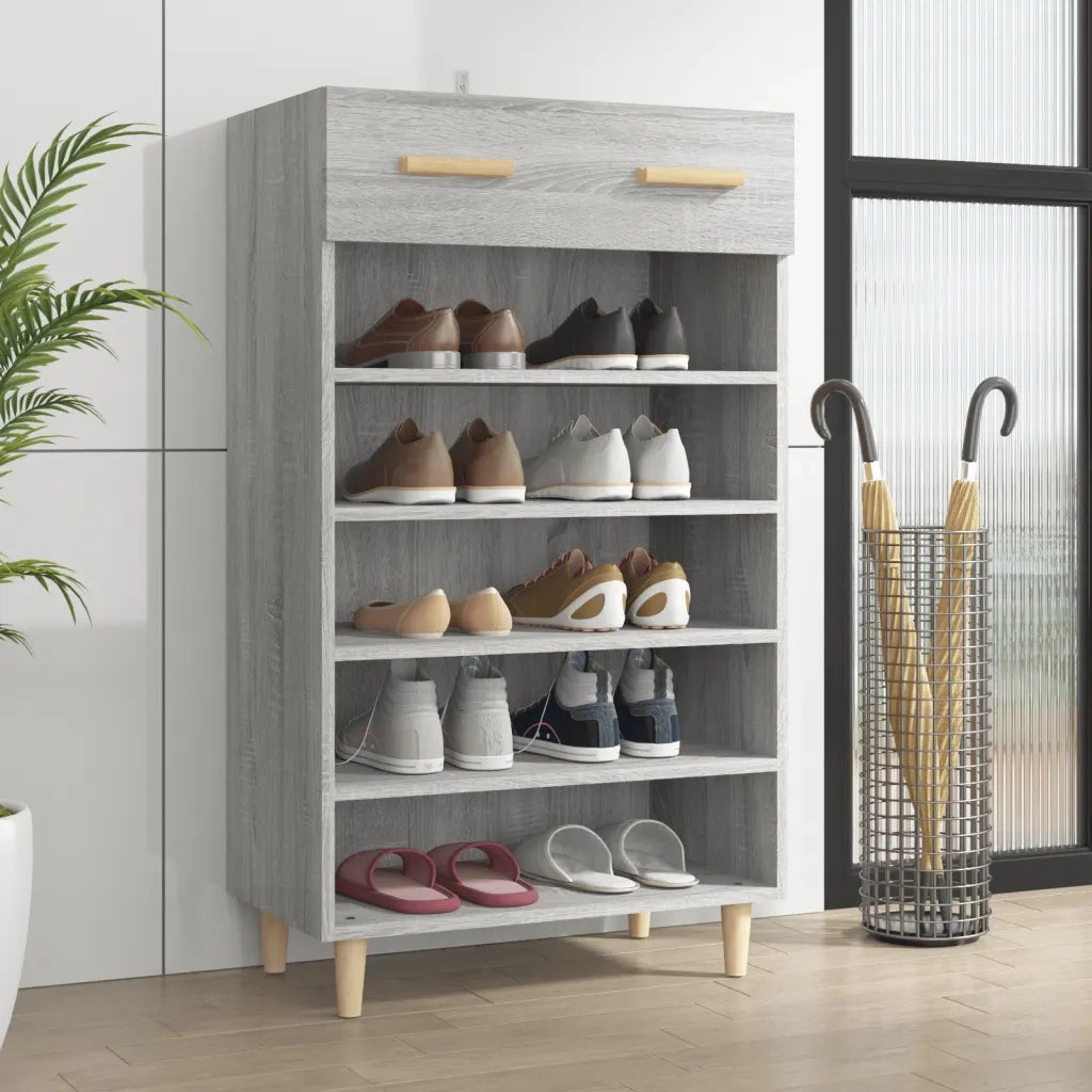 Scarpiera Grigio Sonoma 60x35x105 cm in Legno Multistrato