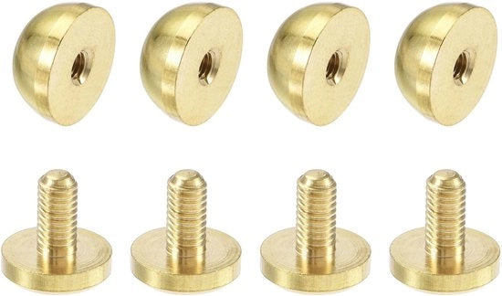 Set di 4 Viti a Ricci per Pelle con Finitura di Rame