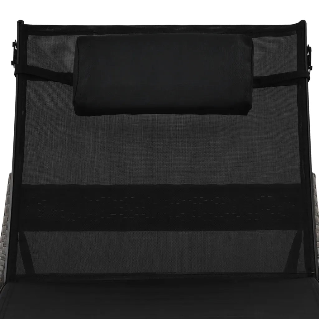 Lettino Prendisole | Sdraio da giardino | Lettino da sole con Cuscino in Polyrattan Marrone