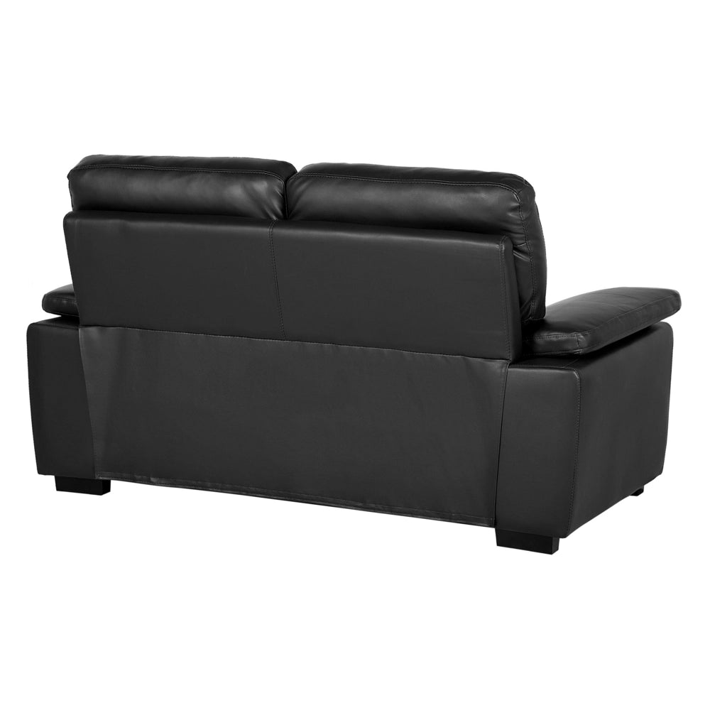 Set divano Nero 3 + 2 posti in ecopelle soggiorno stile moderno