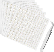Sticker a forma di perla autofissanti - 990 pezzi - per Scrapbook - diametri 3/4/5/6 mm - inclusa pinzetta