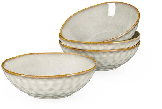 Set di scodelle in ceramica per zuppe e snack - 4 pezzi - Beige - Adatto per 4 persone