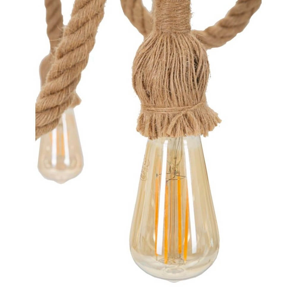 Lampadario Cerchio in Corda cm Ø 64X90 - ROPEIRCLE