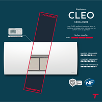 Radiatore elettrico a inerzia in ceramica secca Thomson con termostato intercambiabile 2000W cleo