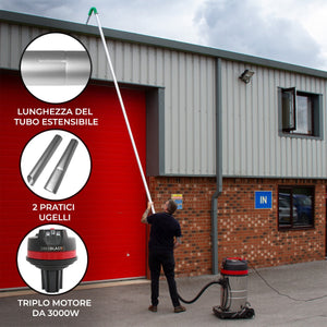 Kit di aspirazione per grondaie e aspirapolvere a secco e umido da 80 litri