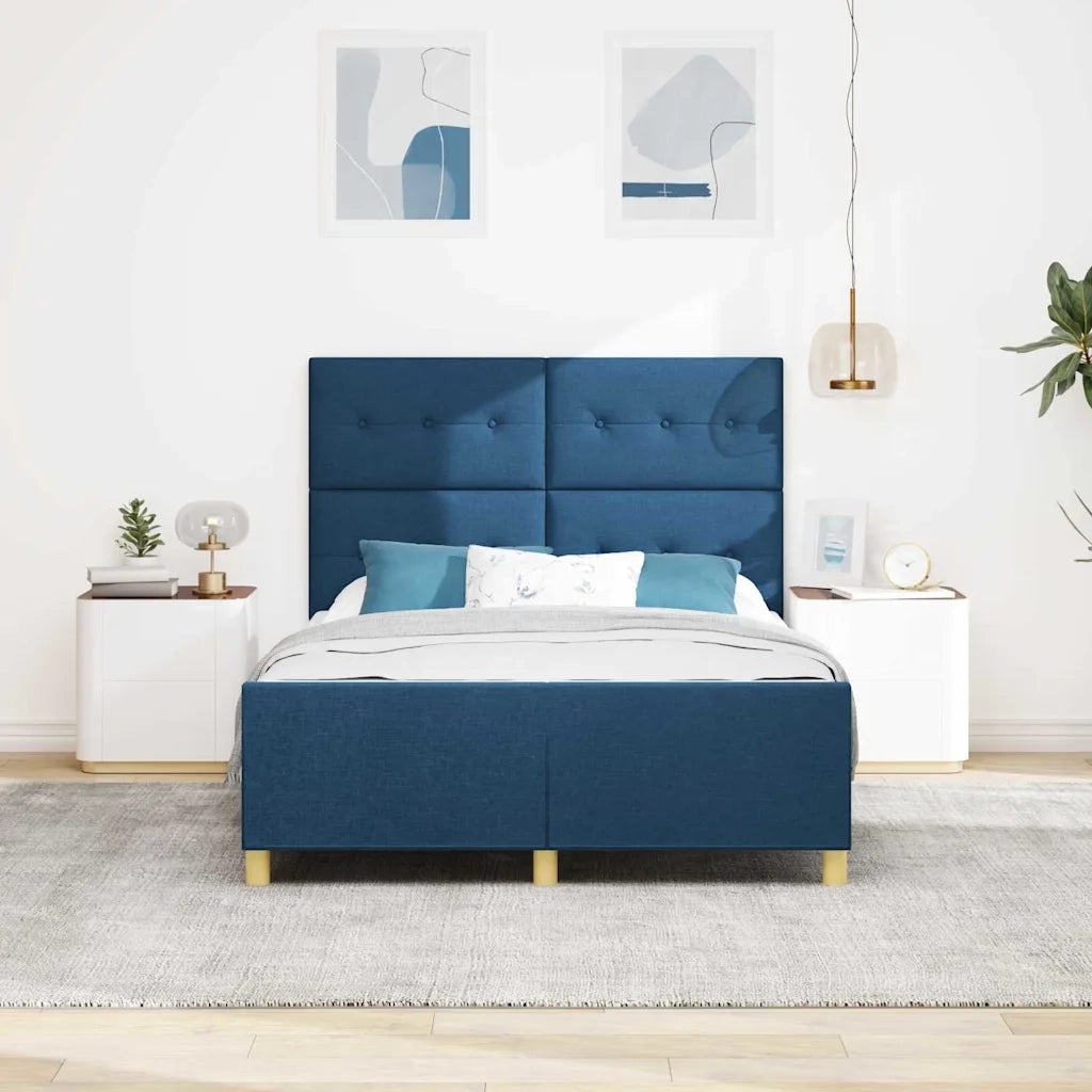 Struttura del letto con testiera Blu 140 x 200 cm Tessuto 3344738