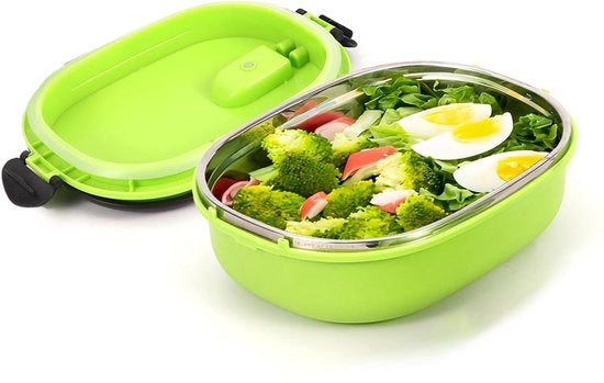 Bento Box Isolante con Coperchio - Contenitore per Cibo - Capacità 900ml - Adatto per Casa/Trasportabile