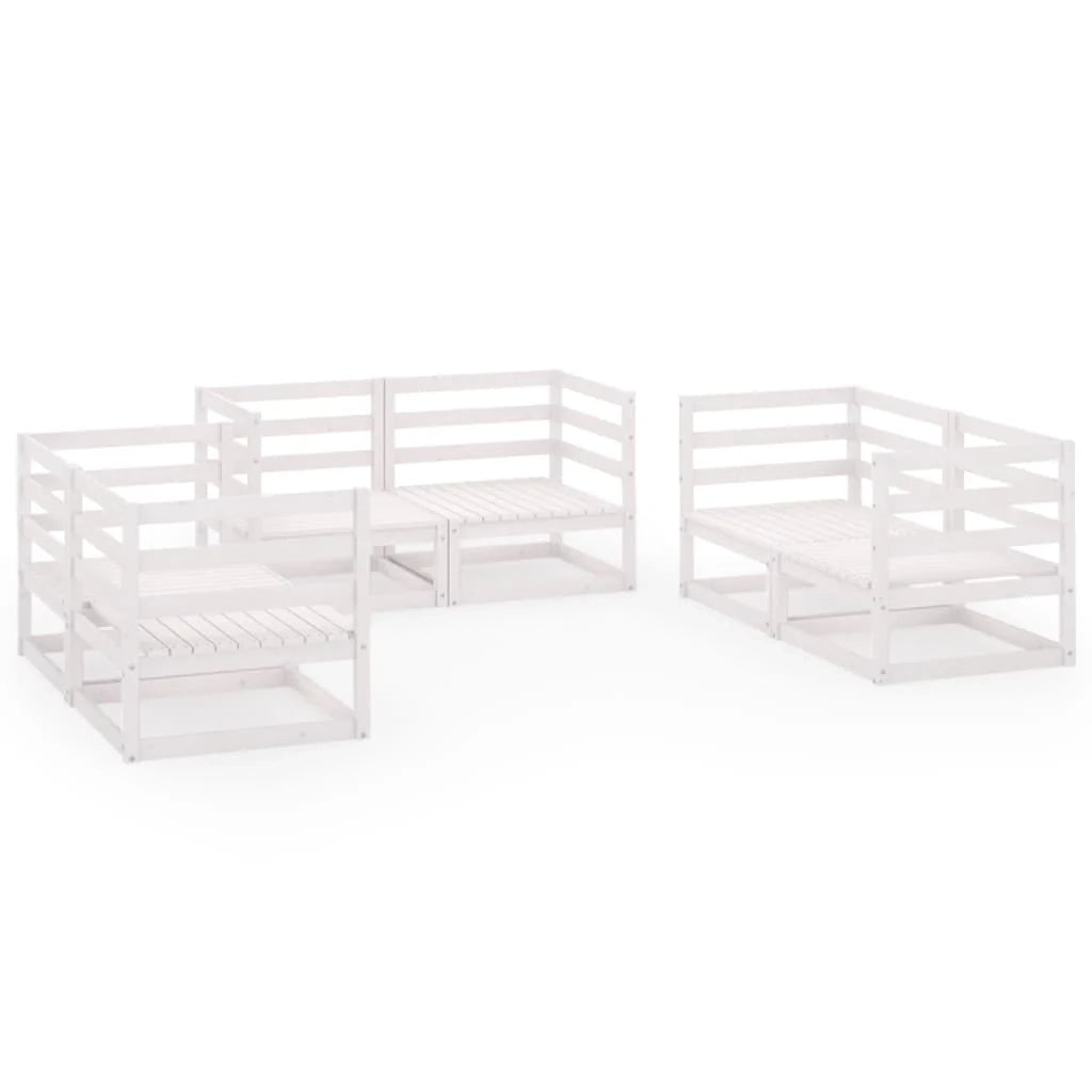 Set di mobili da giardino mobili da esterno 6 pezzi bianco legno di pino massiccio 02_0016975