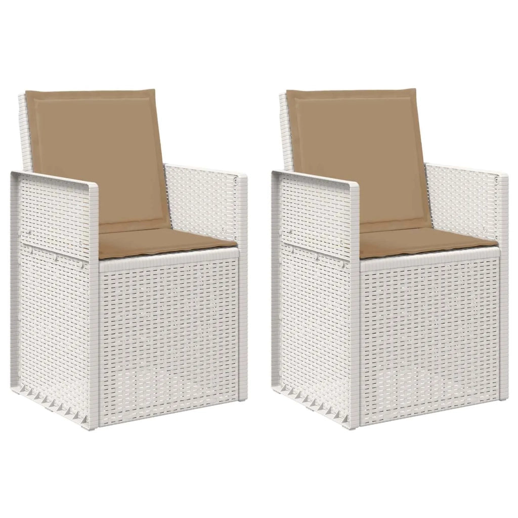 Sedie da pranzo da giardino 2 pcs Bianco e Tortora PP