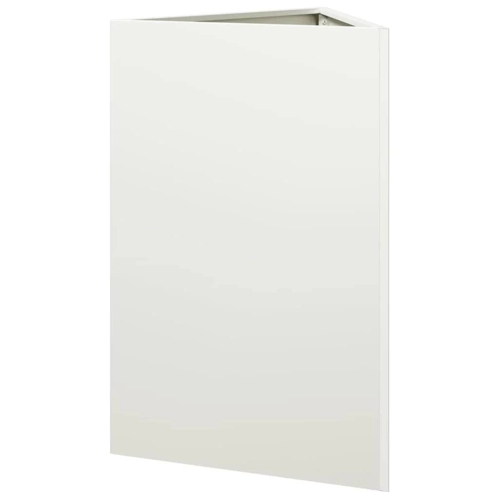 Fioriera rialzata triangolare per piante fiori e patio/giardino 50 x 43 x 75 cm acciaio bianco 02_0038815