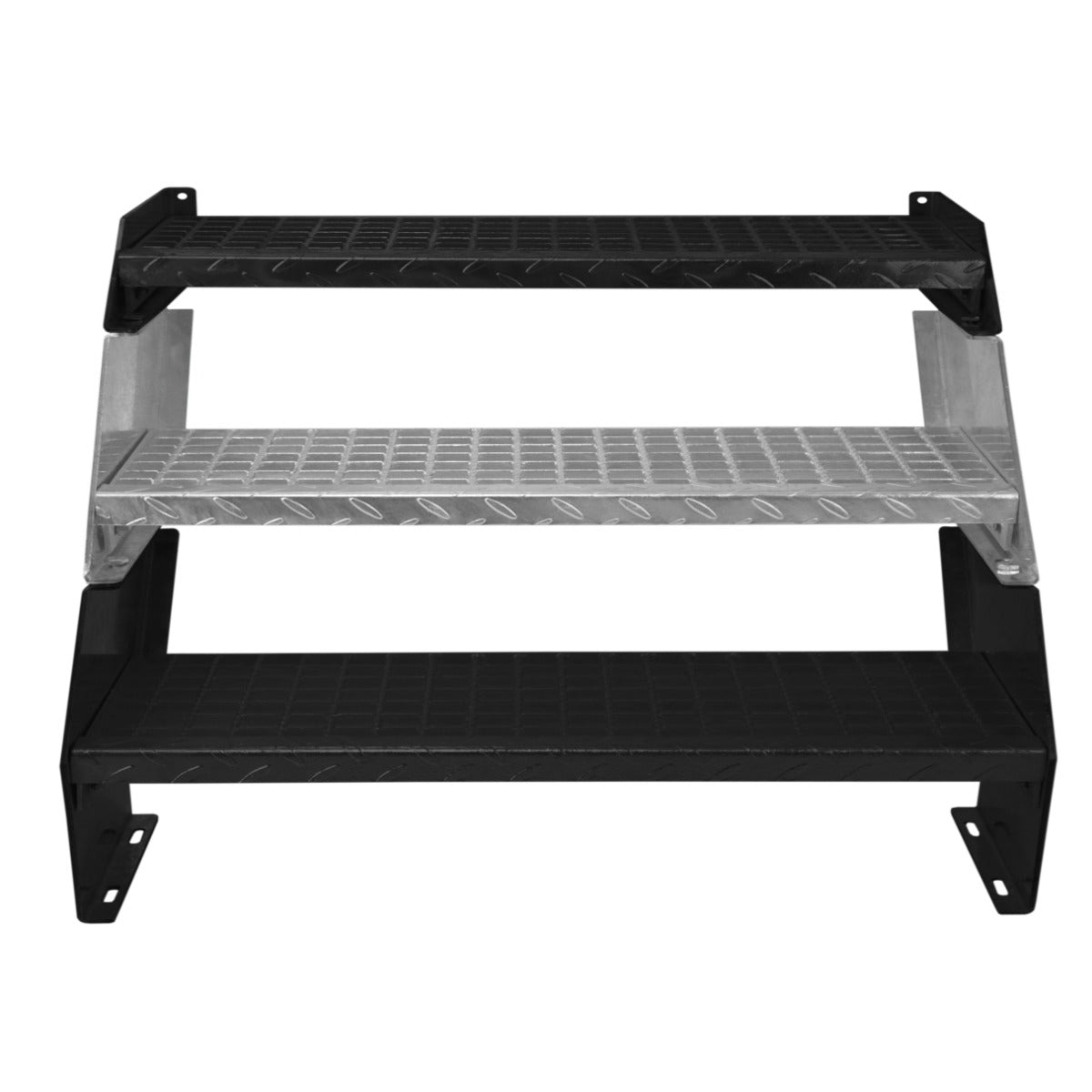 Scala metallica a gradini aggiuntivi regolabile in altezza in acciaio zincato 90 cm / 900 mm