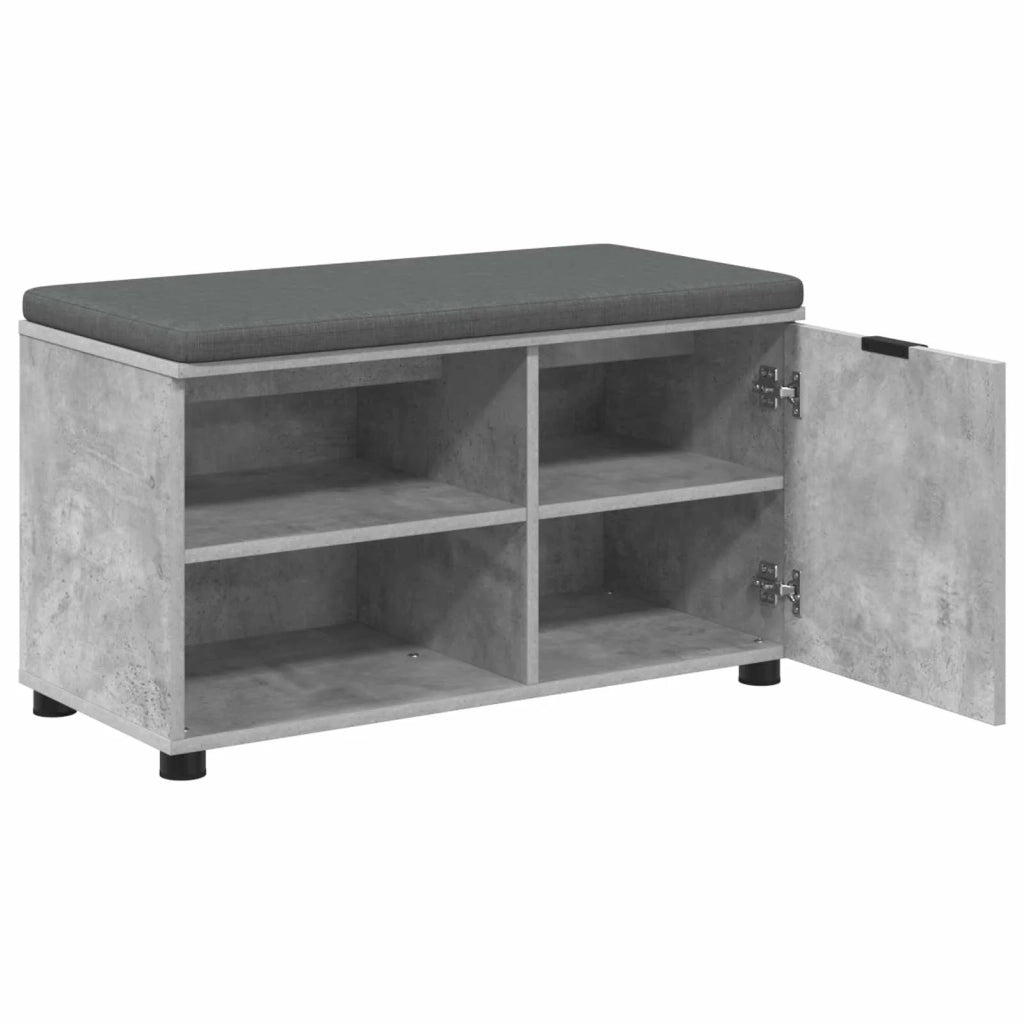 Panca per ingresso con cuscino Grigio Cemento 80 x 38 x 46 cm