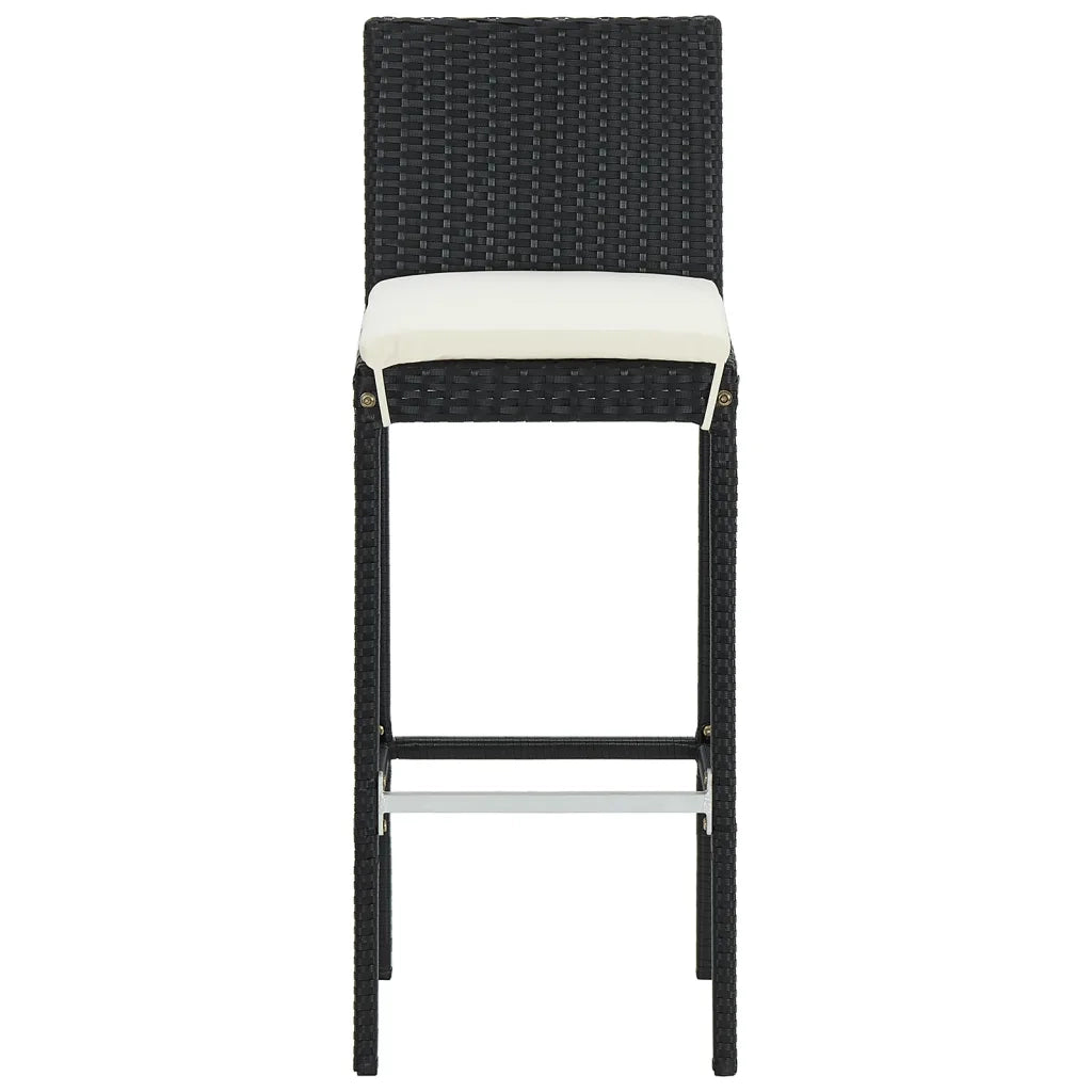 vidaXL Set Bar da Giardino 5 pz Nero in Legno Acacia e Polyrattan