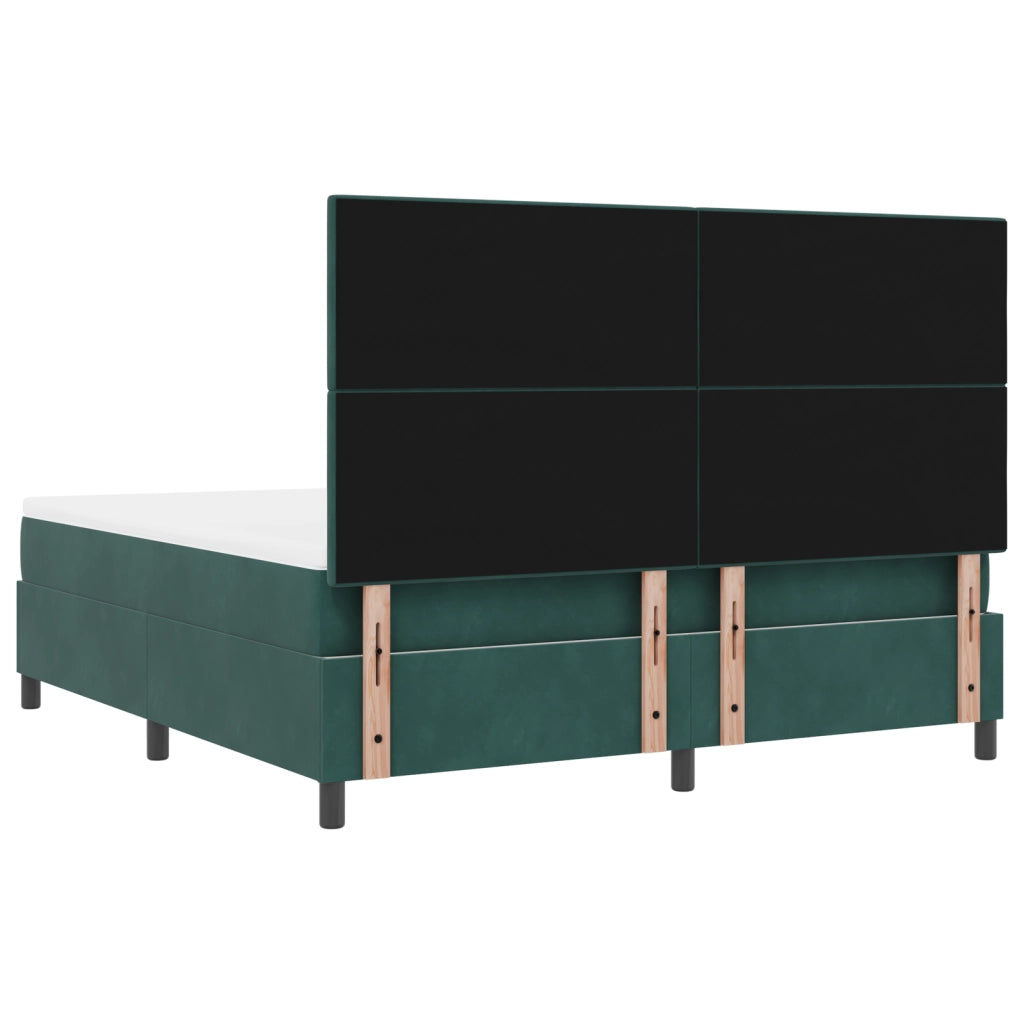 Letto con Box Spring e Materasso Verde Scuro Super King Velluto