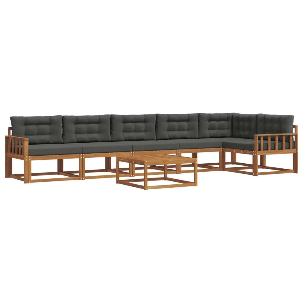 Set di divani da esterno con cuscino 7 pcs Naturale e Antracite 3367680