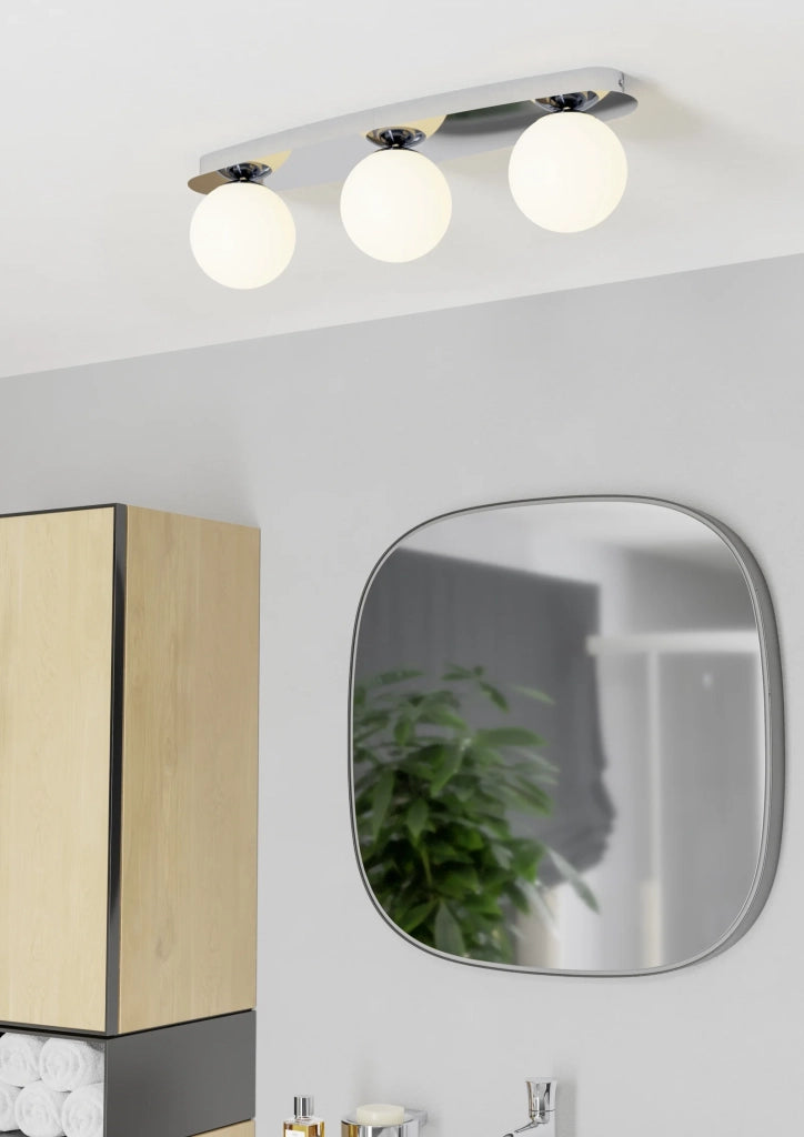 Applique Moderna Castrovido Acciaio Cromo Bianco 3 Luci G9 4,2 Ip44