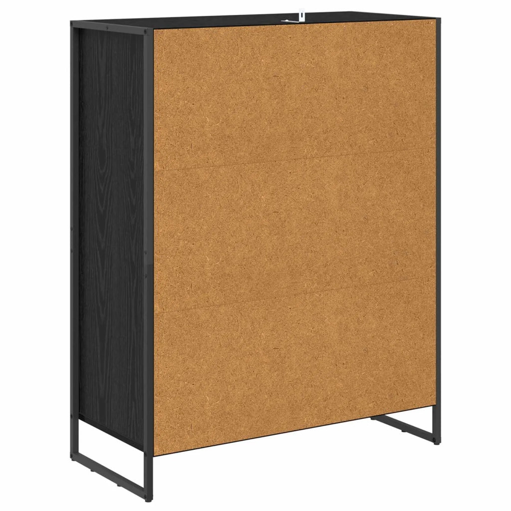 Mobile per scarpe con porta-Scarpiera Rovere Nero 79 x 36 x 100 cm