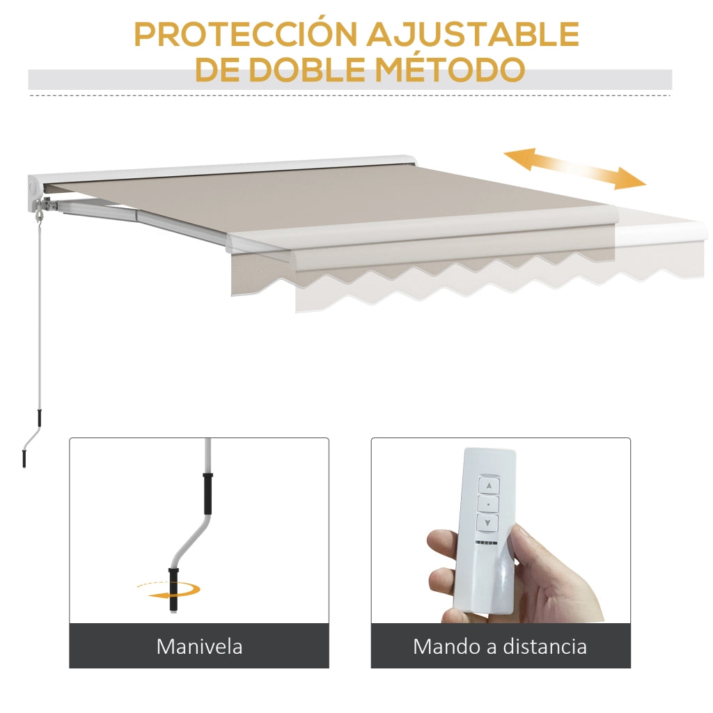 Toldo Retrattile Manuale Elettrico Portatile ¨C zephmum ¨C Crema 250x200 cm Alluminio
