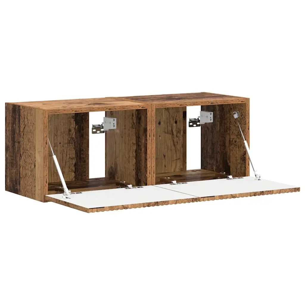 Mobile TV da parete 2 pz-Set di 2 Mobile TV a Muro-Credenza TV Legno vecchio 60 x 31 x 29.5 cm 520545