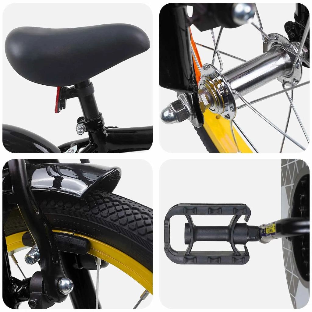 Bicicletta per Bambini 12 Pollici per bambini di 2-4 anni Nero 42009507