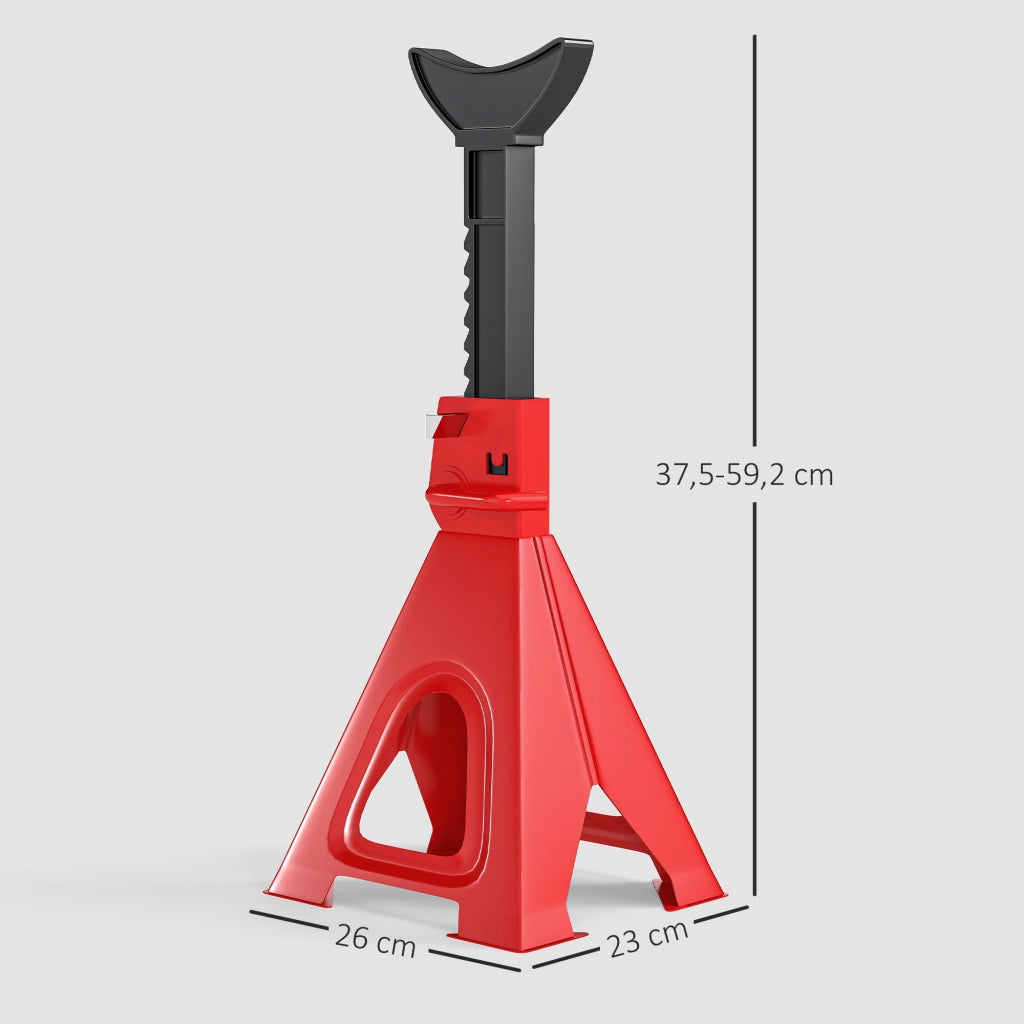 Cavalletto di sollevamento 6 tonnellate ¨C zephmum ¨C Rosso, 2 pezzi, regolabile in altezza