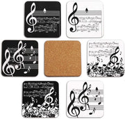 Set di 6 piedini per vasi, bicchieri, fiori o candele, con piede di gomma, quadrato, 10 cm. Edizione (Musica)