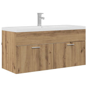 Mobile da Bagno | Armadio da bagno con porta Rovere artigianale 100 x 38,5 x 46 cm