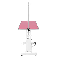 Tavolo da toelettatura idraulico per cani ad altezza regolabile professionale grande Rosa