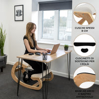 Sedia Ergonomica con Inginocchiatoio 55x85x54 cm in Legno con Accessori Beige