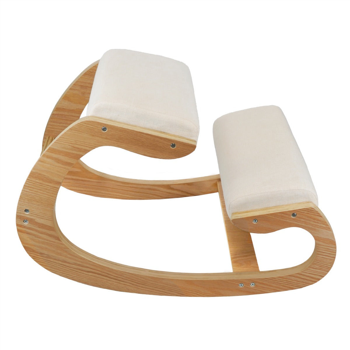 Sedia Ergonomica con Inginocchiatoio 55x85x54 cm in Legno con Accessori Beige