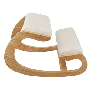 Sedia Ergonomica con Inginocchiatoio 55x85x54 cm in Legno con Accessori Beige