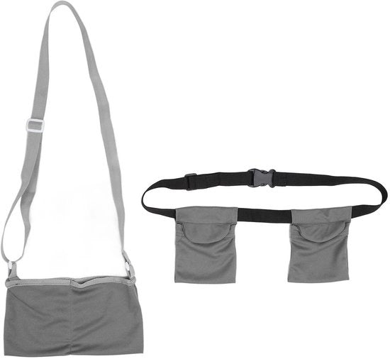 Sac di drenaggio per mastectomia - Supporto di drenaggio regolabile - Tas doccia riutilizzabile - Mesh morbido - Compreso guinzaglio per bevande - Sicuro per due flaconi di drenaggio
