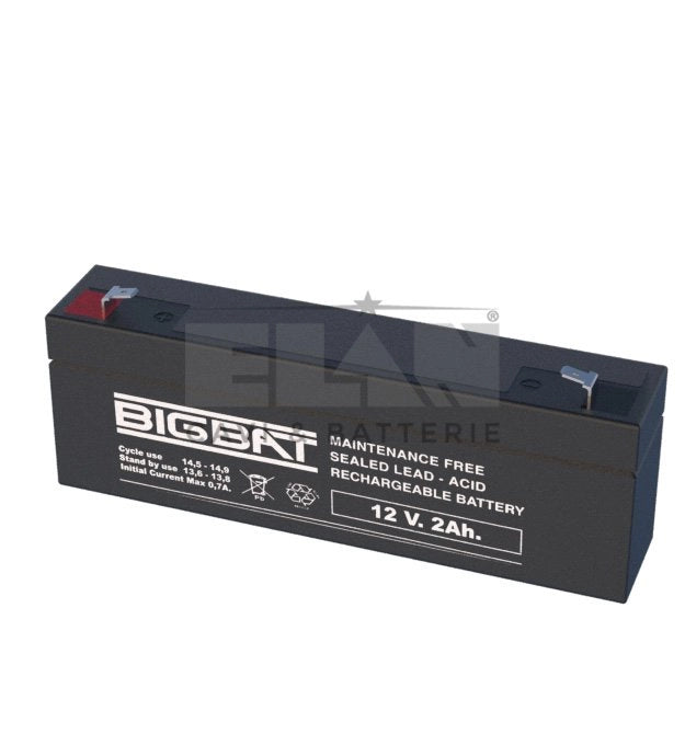 BATTERIA ELAN BIGBAT AL PIOMBO 12V 2,0Ah 01202 CONFEZIONE 18 PEZZI
