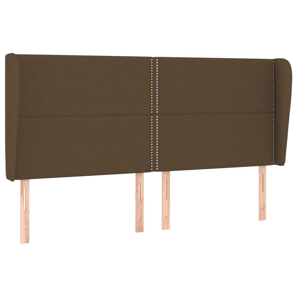 Testiera ad Orecchio Marrone Scuro 183x23x118/128 cm in Tessuto 3117833