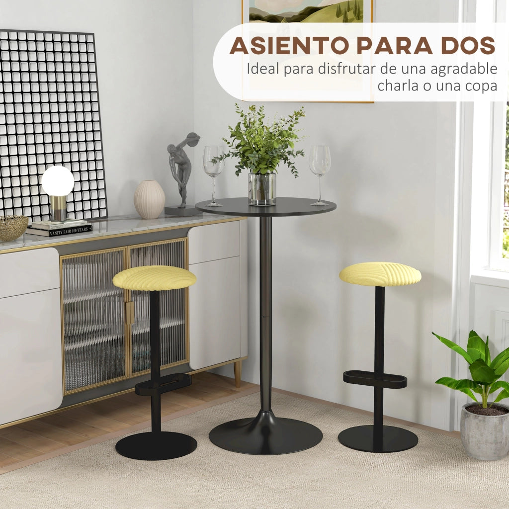 Tavolo da pranzo rotondo allungabile ¨C zephmum ¨C nero, acciaio, ?60x102 cm