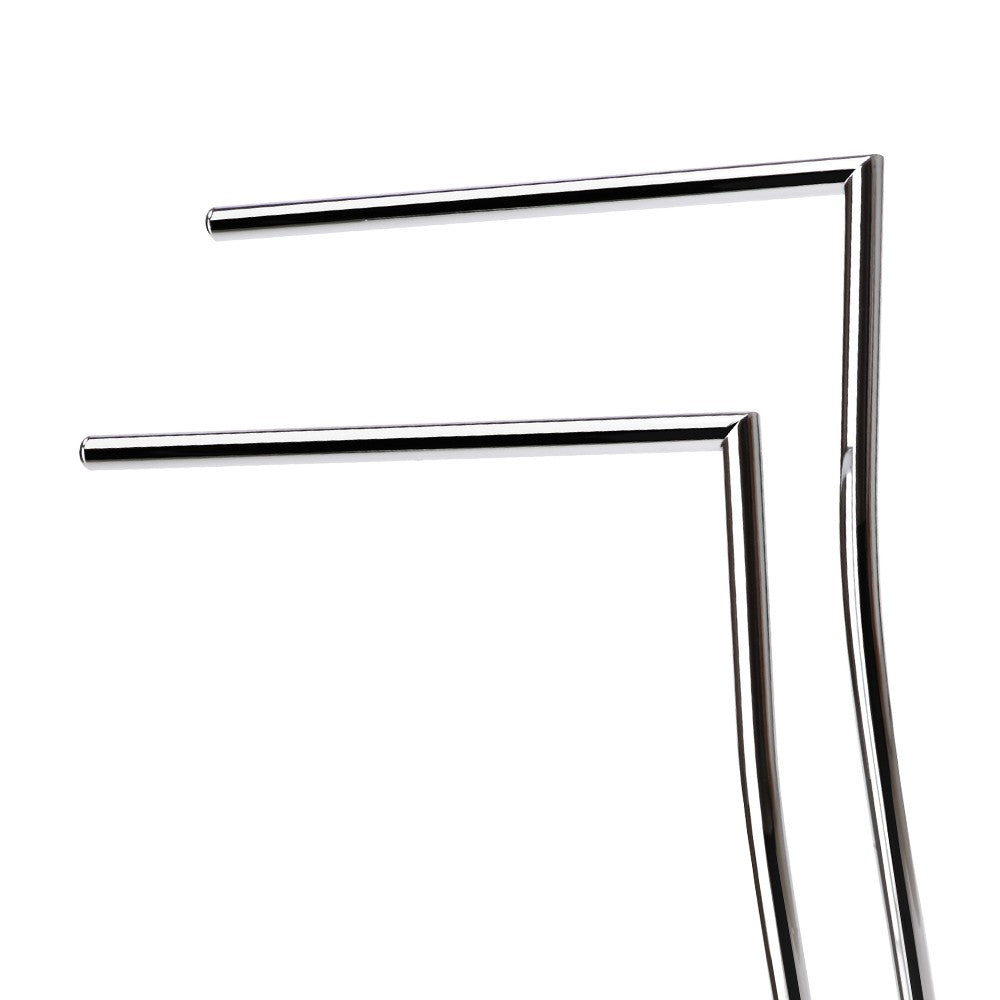 Piantana porta salviette in metallo cromato con base in vetro nera