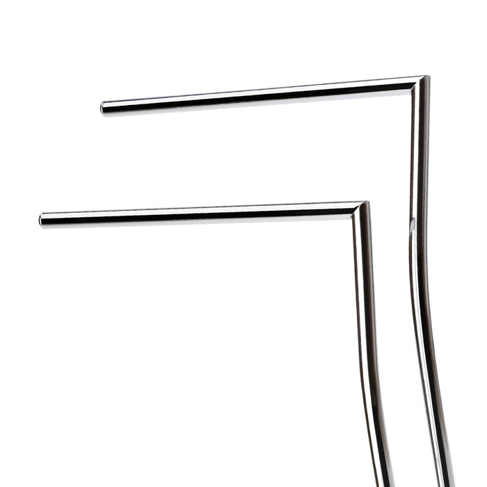 Piantana porta salviette in metallo cromato con base in vetro nera