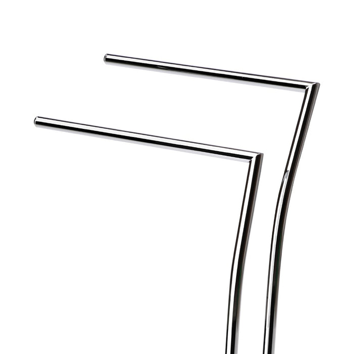 Piantana porta salviette in metallo cromato con base in vetro bianca