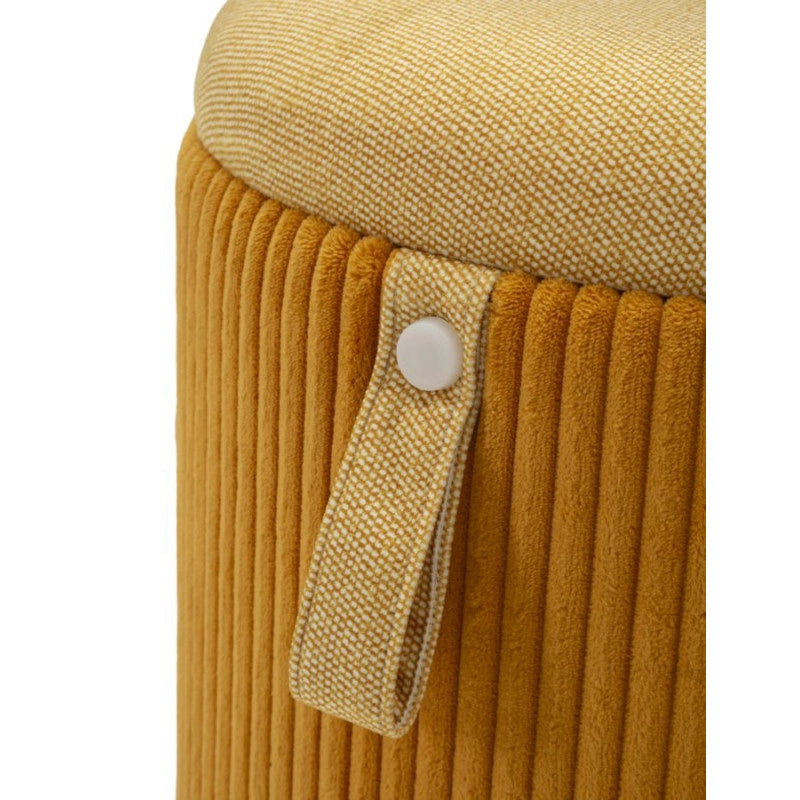 Puff Con Contenitore Bolzano Senape Set 2 Pz cm ø 38x38-32x28