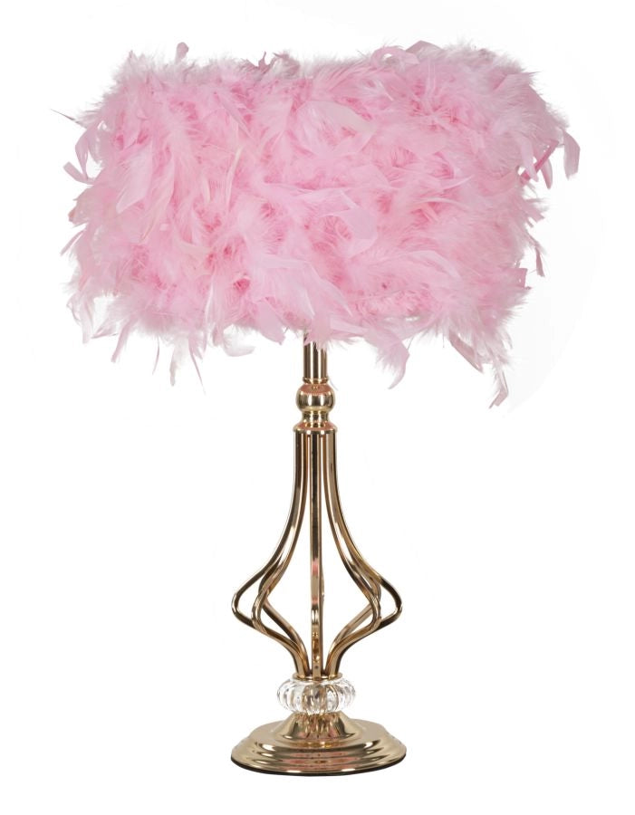Lampada da Tavolo Tarty Rosa Ø25x54 cm in Ferro e Plastica Rosa e Bianco