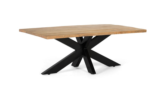 Tavolo da pranzo in legno massello di mango con gambe incrociate